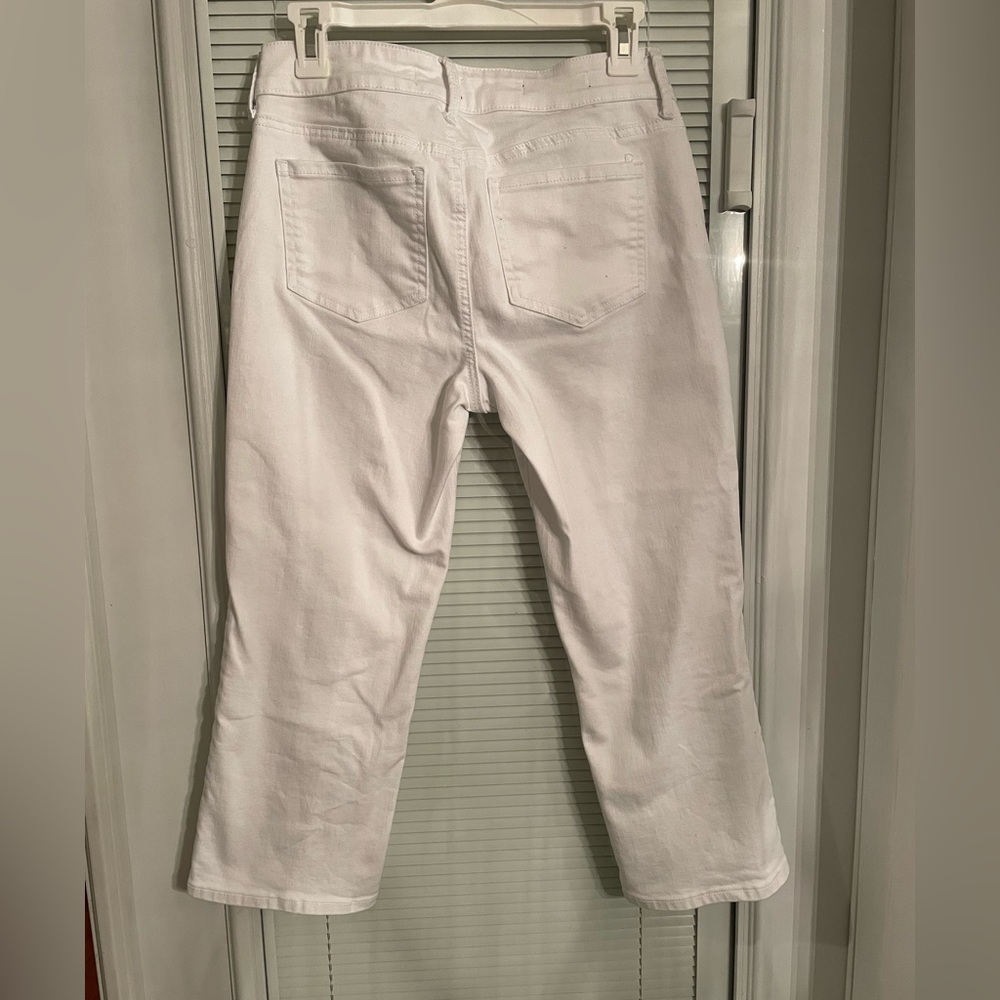 NYDJ Marilyn Straight Crop Jeans: Optic White - Picture 2 of 3